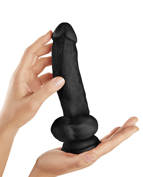 Shaft Model N Flexskin Liquid Silicone 9.5" Side Curve Dong w/Balls - Pine