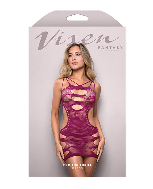 Vixen For The Thrill Leopard Knit Cut Out Dress - Magenta QN