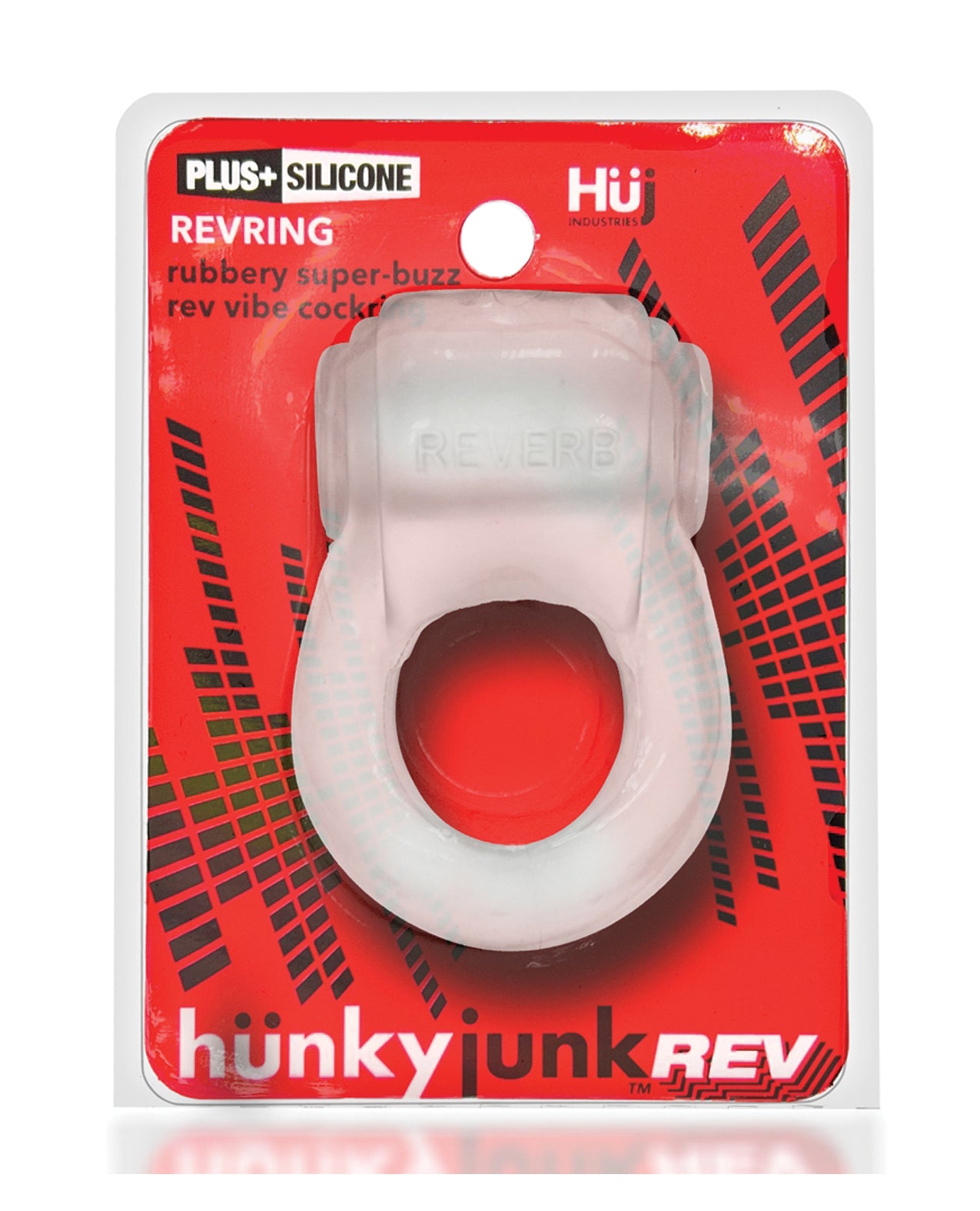 Hunky Junk Revring Cock Ring w/Vibe - Tar w/Red Vibe