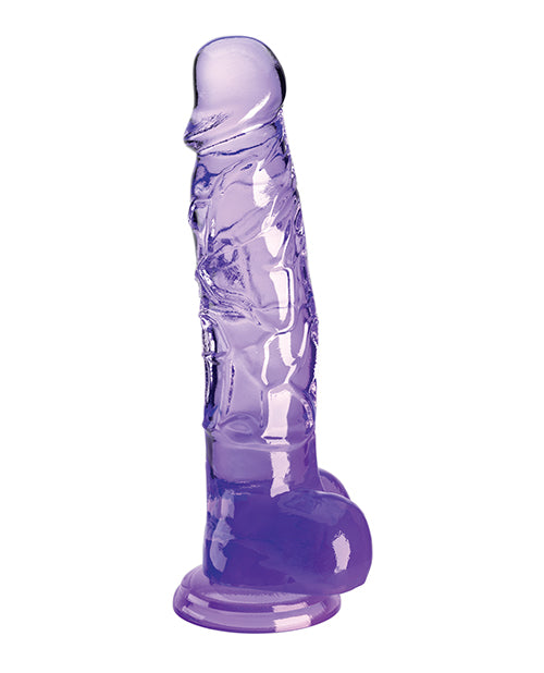 King Cock Clear 8" Cock w/Balls - Pink