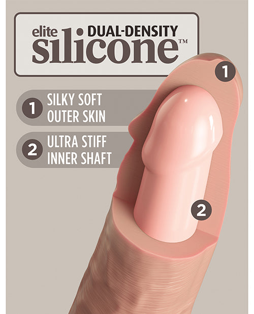 King Cock Elite 8" Dual Density Silicone Cock - Brown