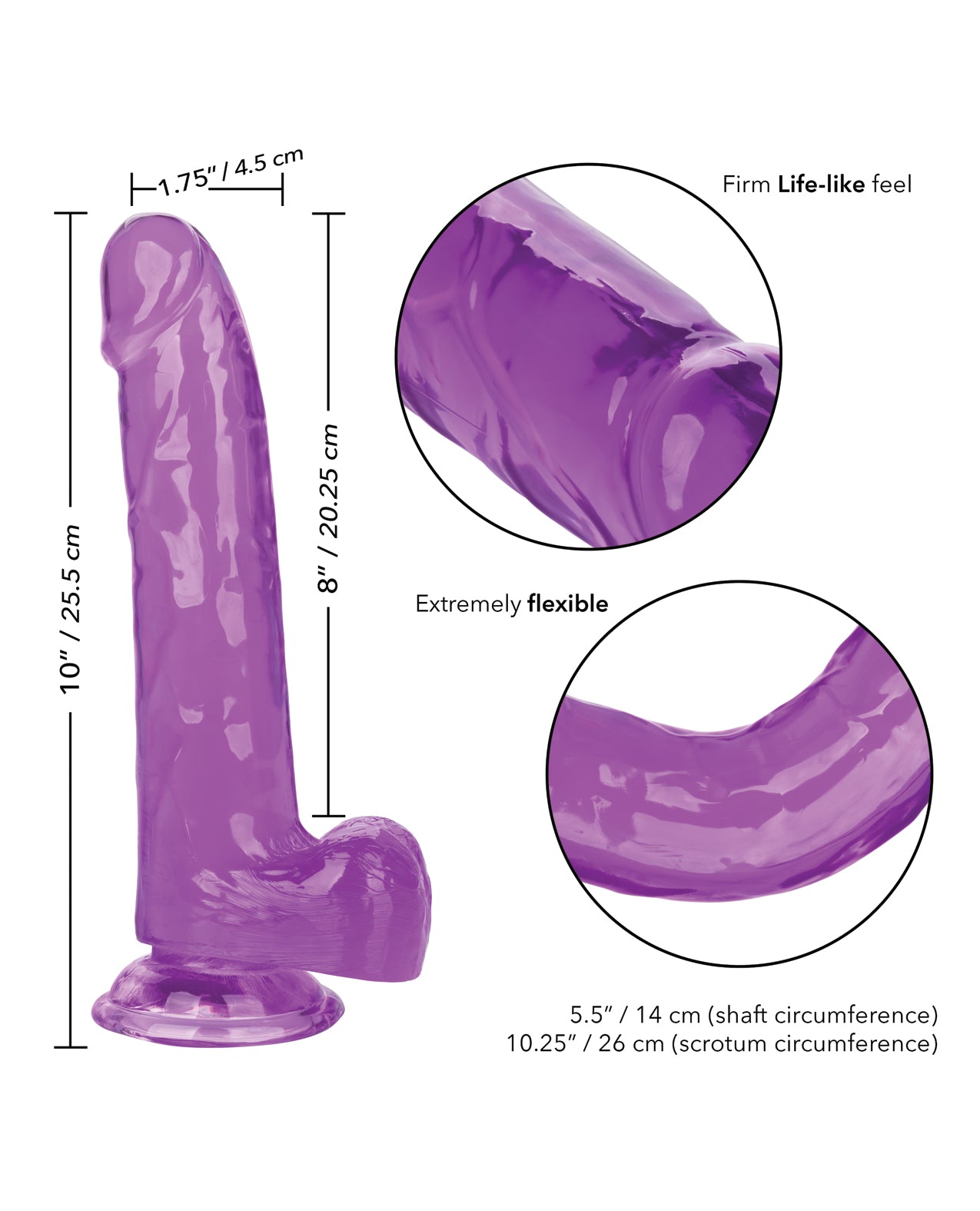 Size Queen 8" Dildo - Clear