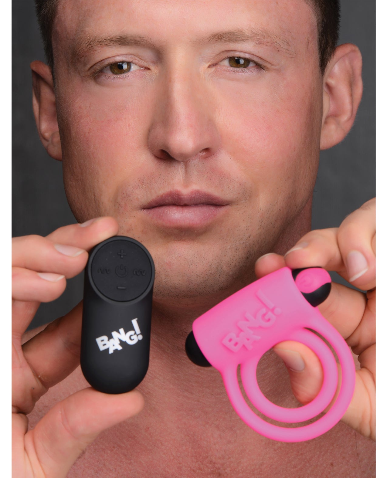 Bang! Vibrating Cock Ring & Bullet w/Remote Control - Black