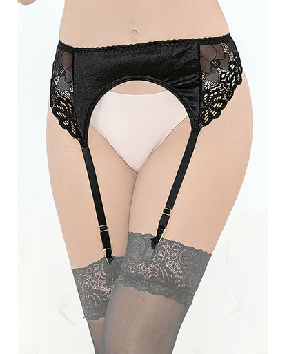 Satin & Lace Garterbelt Black 3X/4X