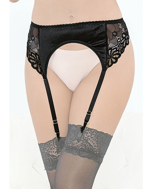 Satin & Lace Garterbelt Black 3X/4X