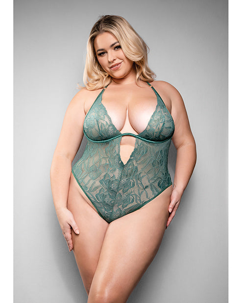 Temptress Aerin Lace Teddy w/Removable Chain - Green S/M