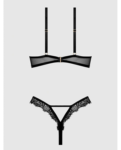 Nadia Lace & Mesh Cutout Teddy - Black 1X/2X