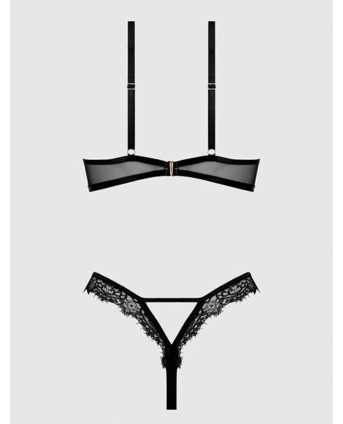 Nadia Lace & Mesh Cutout Teddy - Black MD