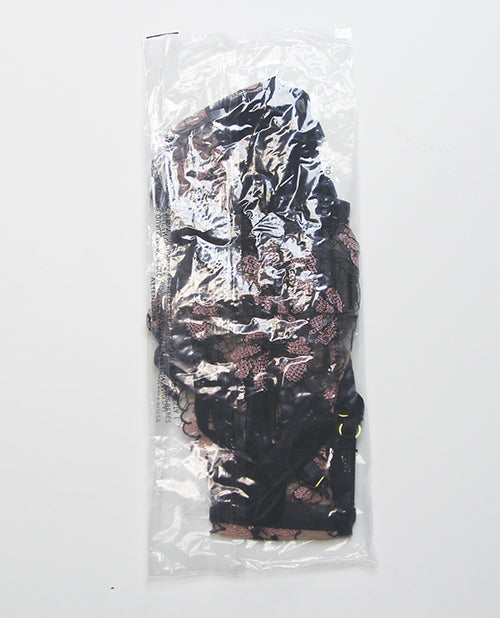Nova Lace Teddy w/Garters - Black SM