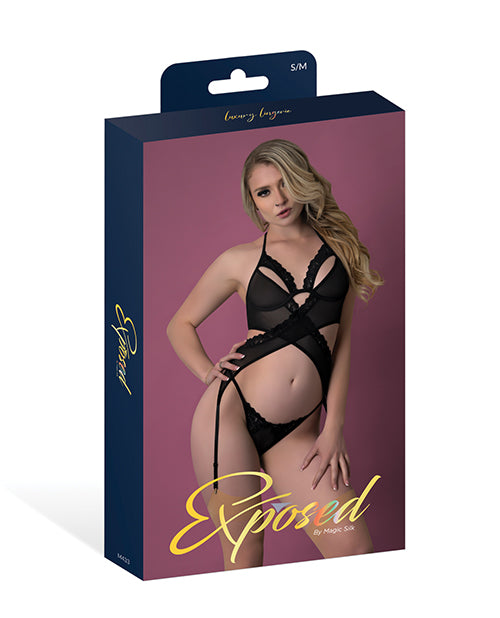 Rush Merry Widow & Panty Set - Black S/M