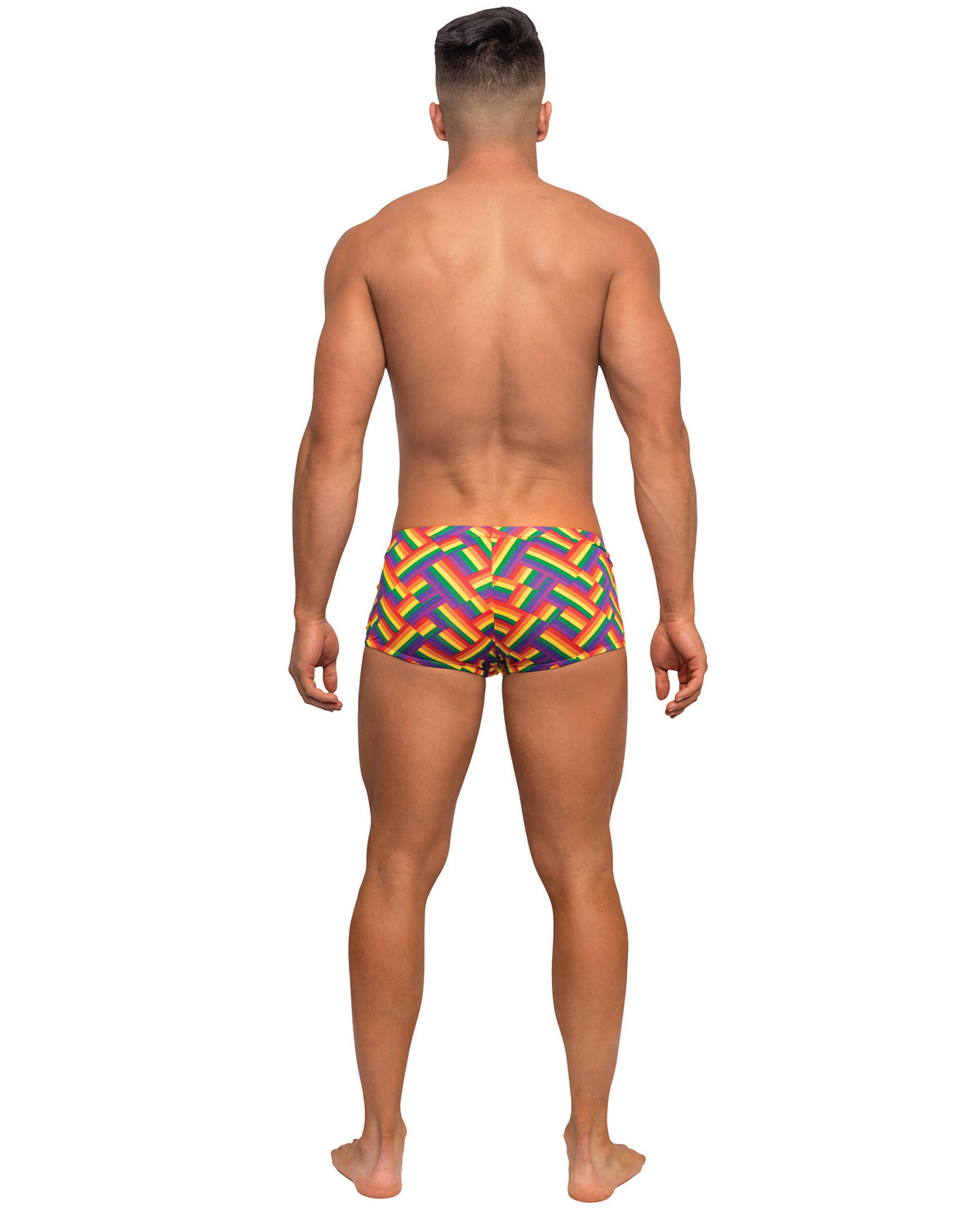 Pride Fest Contoured Pouch Mini Short Rainbow XL