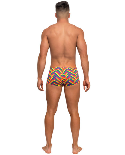 Pride Fest Contoured Pouch Mini Short Rainbow XL