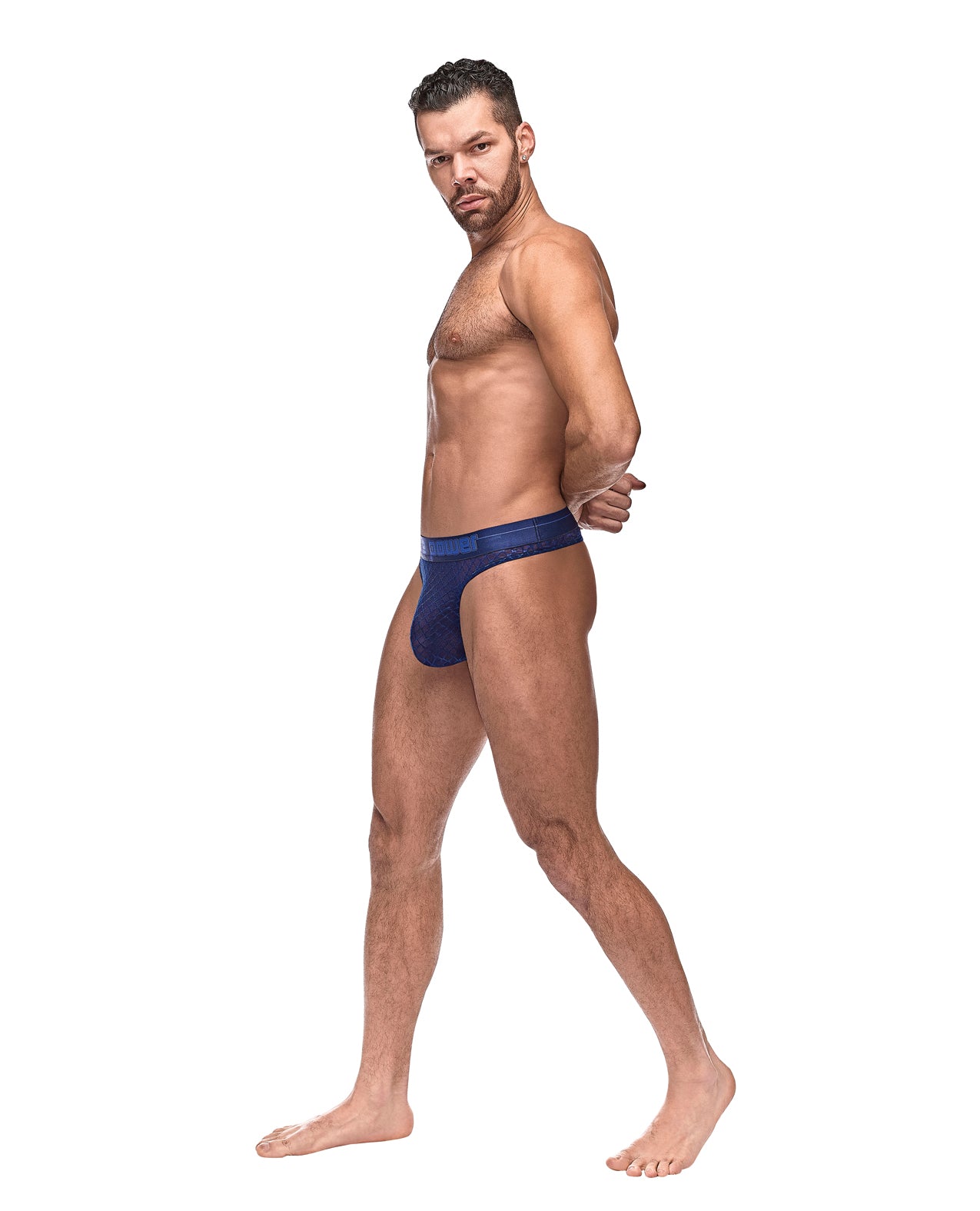 Diamond Mesh Bong Thong Blue L/XL