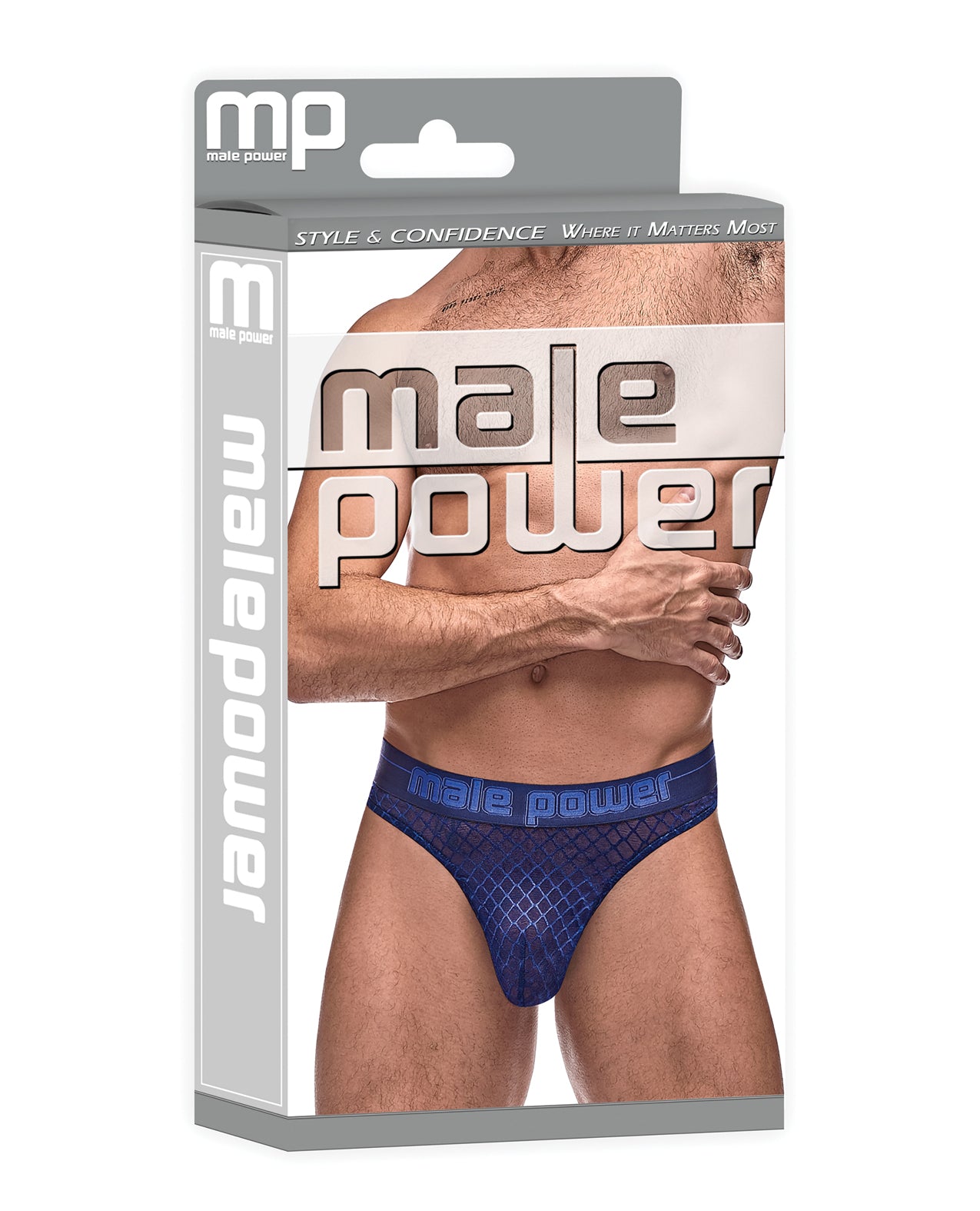 Diamond Mesh Bong Thong Blue L/XL