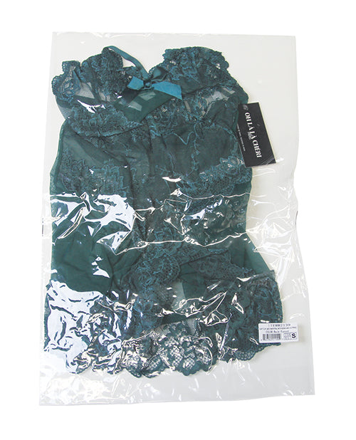 Valentine Lacey Babydoll w/G-String - Green MD