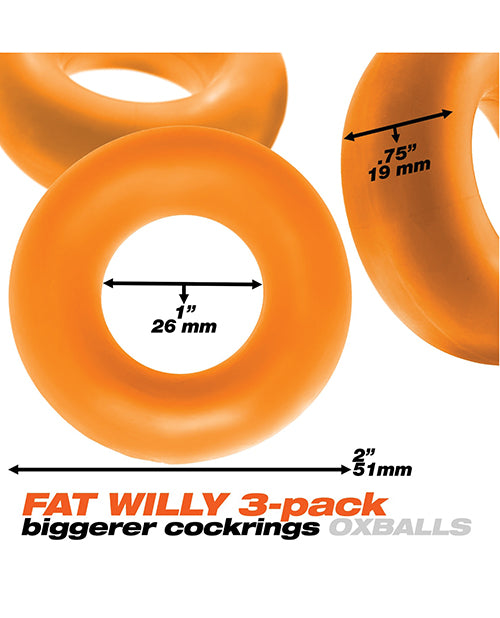Oxballs Fat Willy 3 Pack Jumbo Cock Rings - Space Blue