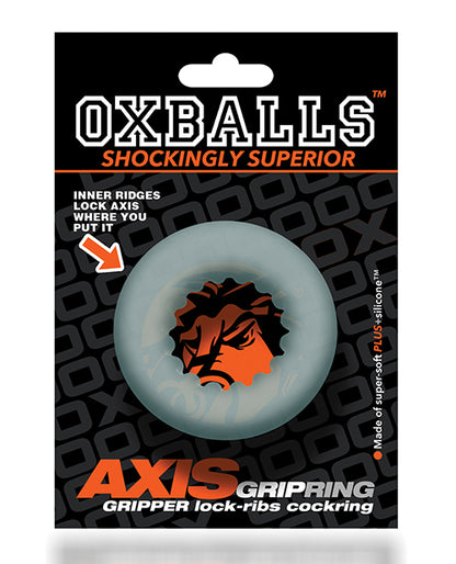 Oxballs Axis Rib Griphold Cockring - Black Ice