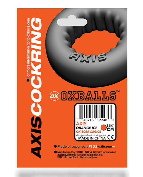 Oxballs Axis Rib Griphold Cockring - Black Ice