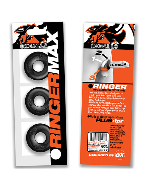 Oxballs Ringer Max 3 Pack Cockrings - Multi Color