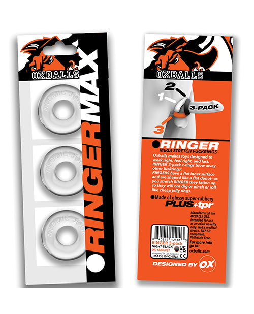 Oxballs Ringer Max 3 Pack Cockrings - Multi Color