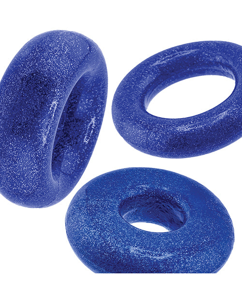 Oxballs Cockpack Multi Design 3 Pack Cockrings - Black Mica