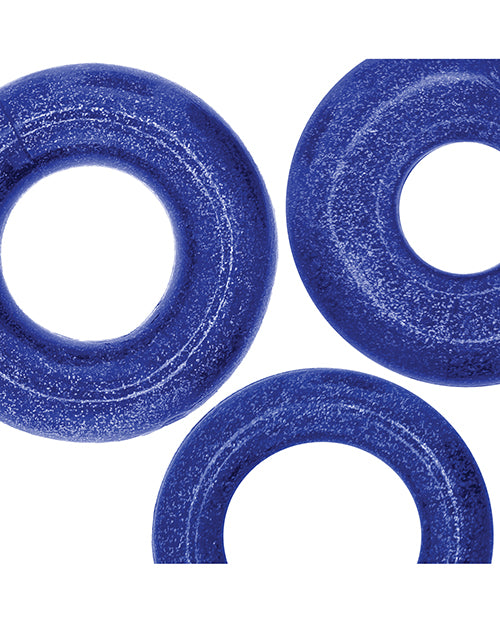 Oxballs Cockpack Multi Design 3 Pack Cockrings - Black Mica