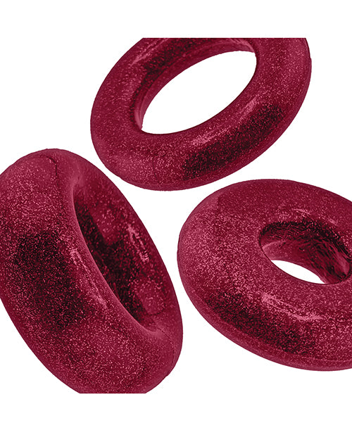 Oxballs Cockpack Multi Design 3 Pack Cockrings - Black Mica