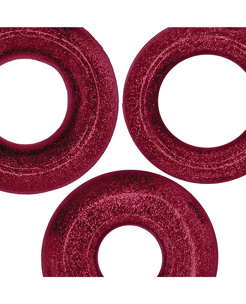 Oxballs Cockpack Multi Design 3 Pack Cockrings - Black Mica