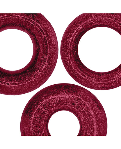 Oxballs Cockpack Multi Design 3 Pack Cockrings - Black Mica