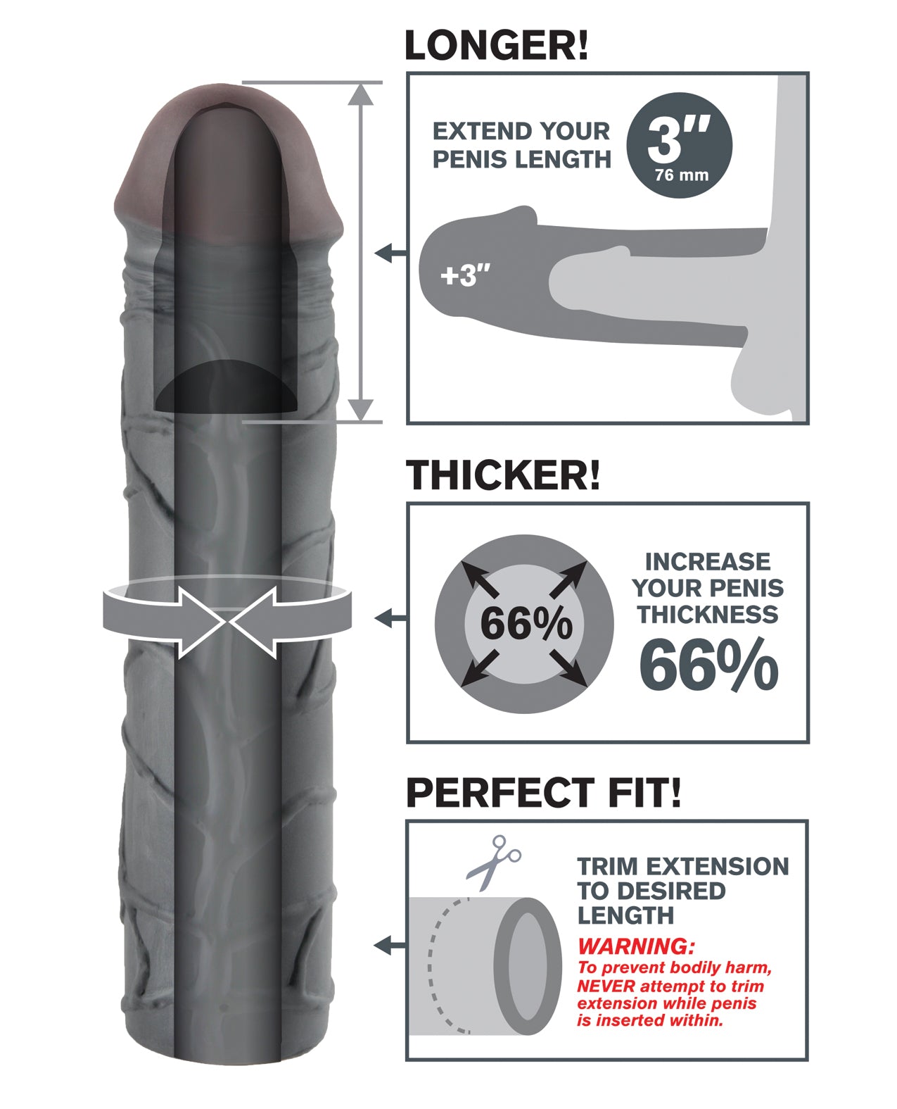 Fantasy X-tensions Mega 3" Extension - Flesh