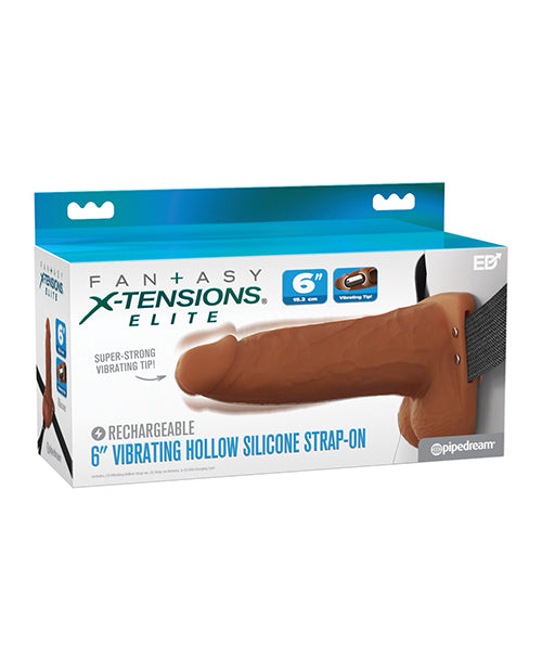 Fantasy X-Tensions Elite 6" Vibrating Hollow Strap-On - Light