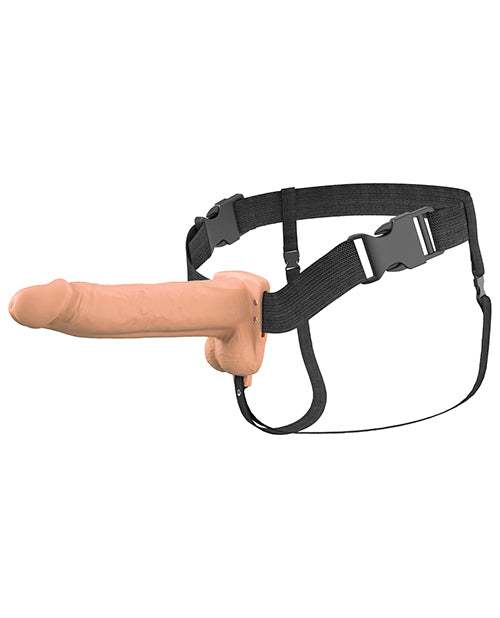 Fantasy X-Tensions Elite 8" Vibrating Hollow Strap-On - Brown