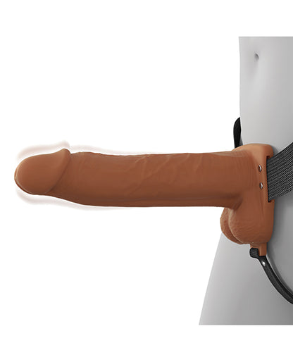 Fantasy X-Tensions Elite 8" Vibrating Hollow Strap-On - Brown