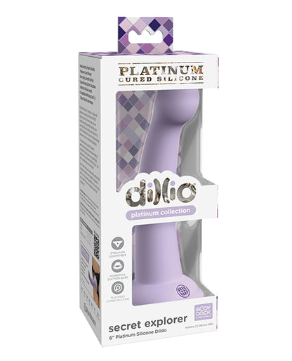 Dillio Platinum 6" Secret Explorer Silicone Dildo - Peach