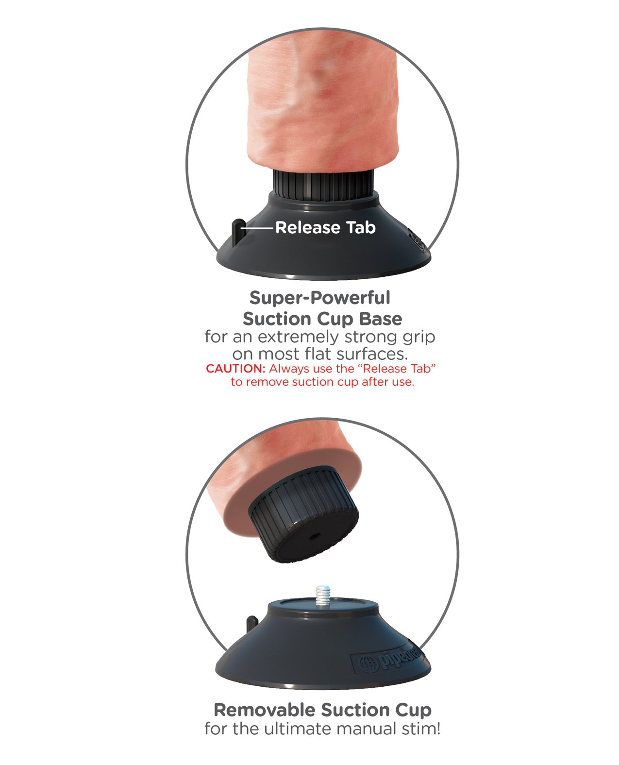 King Cock 8" Vibrating Cock - Brown