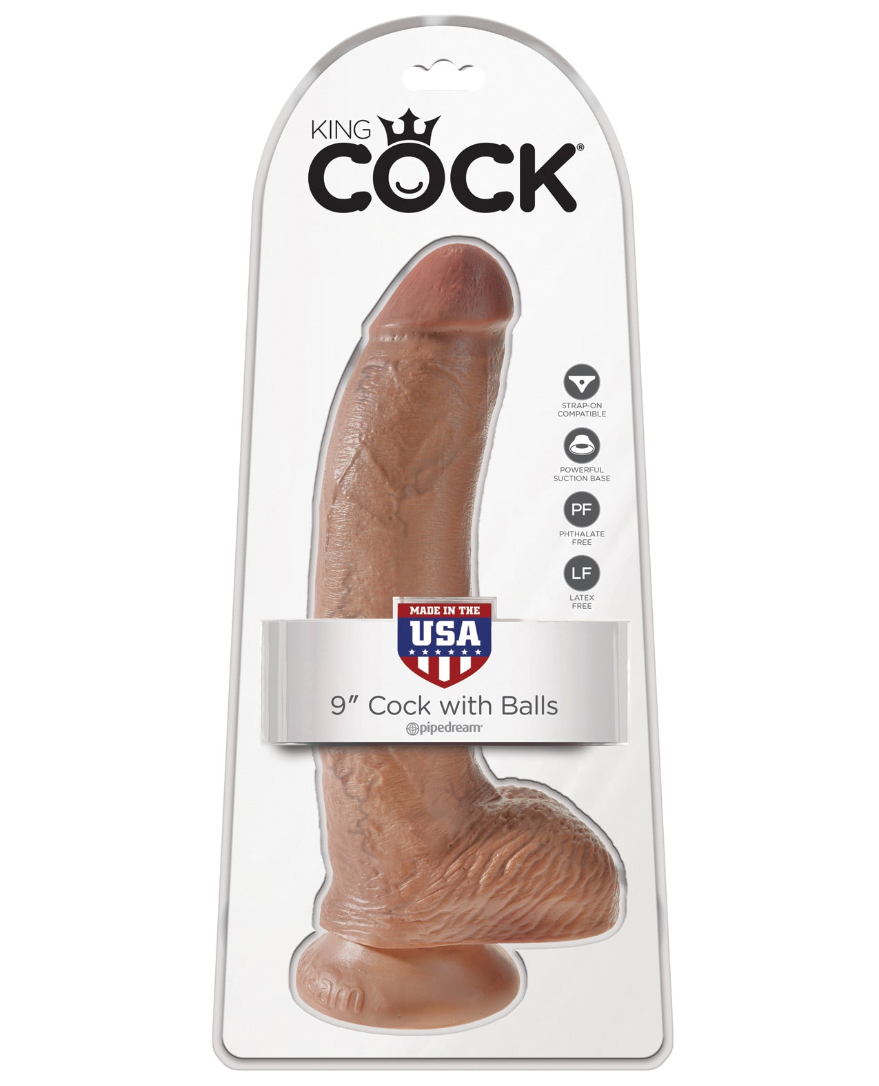 King Cock 9" Cock w/Balls - Flesh