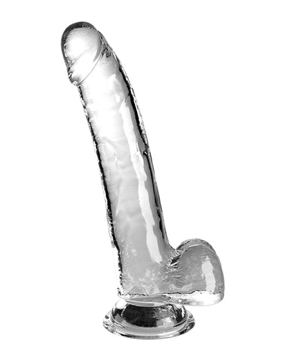 King Cock Clear 9" Cock w/Balls - Purple