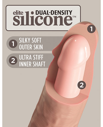 King Cock Elite 6" Dual Density Silicone Cock - Tan