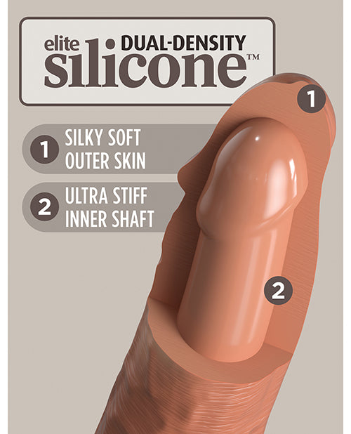 King Cock Elite 7" Dual Density Silicone Cock - Brown