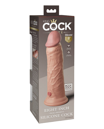 King Cock Elite 8" Dual Density Silicone Cock - Brown