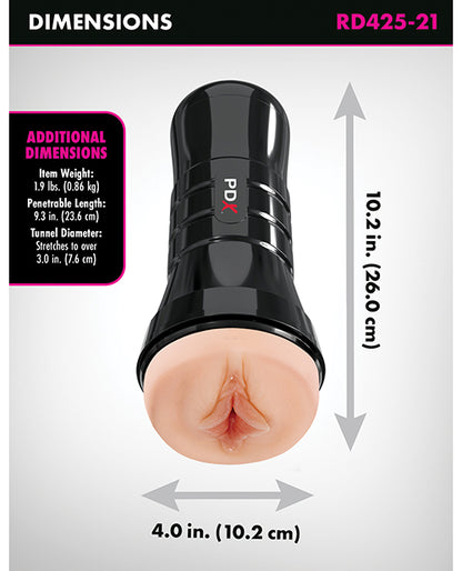 PDX Extreme Wet Pussies Super Luscious Lips XXL Stroker - Brown