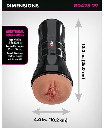 PDX Extreme Wet Pussies Super Luscious Lips XXL Stroker - Brown