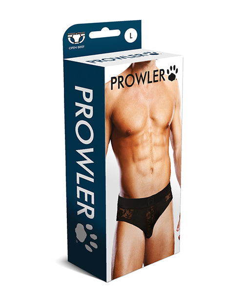 Prowler Lace Open Back Brief - Black SM