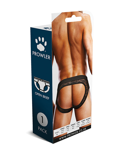 Prowler Lace Open Back Brief - Black SM
