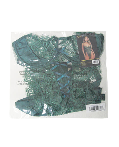 Dreamer's Lust Lace and Satin Teddy - Green MD