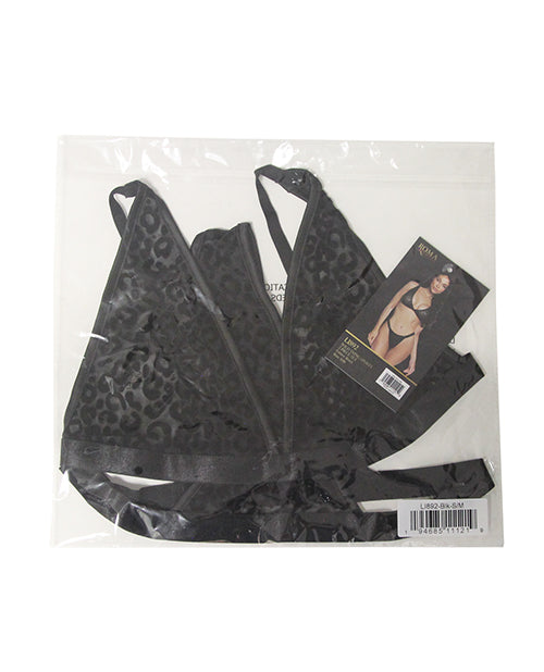 Wild Thing Bralette w/Thong - Black Leopard S/M