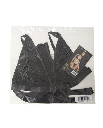 Wild Thing Bralette w/Thong - Black Leopard S/M