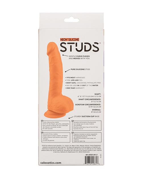 Silicone Studs Neon 6" Dildo - Pink