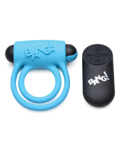 Bang! Vibrating Cock Ring & Bullet w/Remote Control - Black