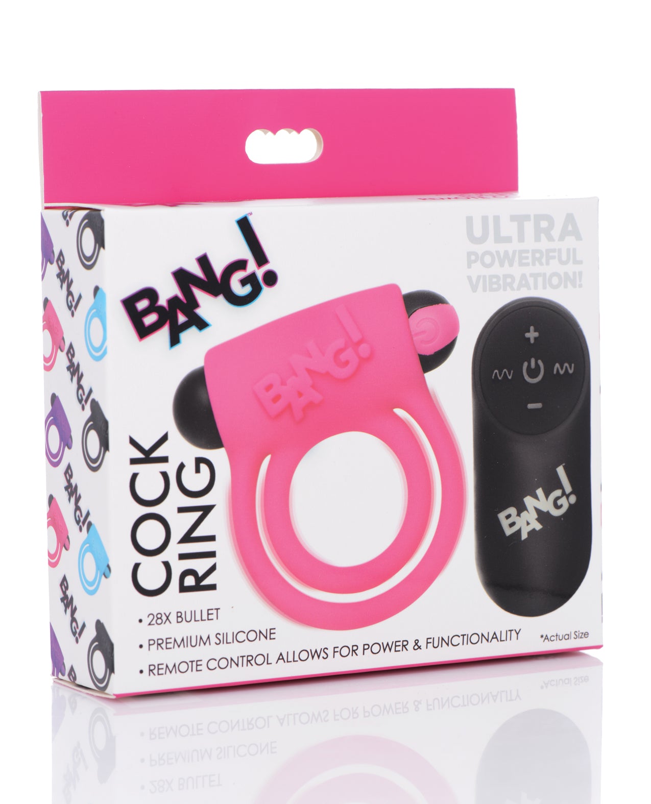 Bang! Vibrating Cock Ring & Bullet w/Remote Control - Black